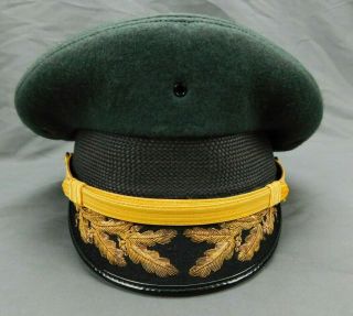Us Army Officer Green Field Grade Service Cap Hat Size 7 Military Vintage