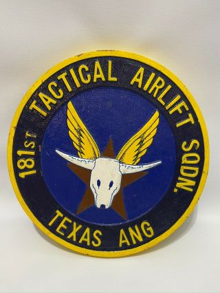 Vintage 181st Tactical Airlift Squadron Sqdn Texas Ang Air National Guard Sign