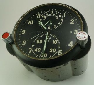 Achs - 1 " K " Airforce Aircraft Panel Cockpit Clock For Su/mig Ussr Soviet Russian