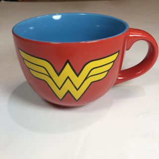 Wonder Woman Logo Ceramic Mug Soup Cup Large 24 Oz.  Dc Comics