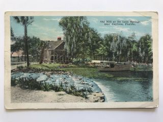 Rare Antique De Leon Springs Florida Old Mill Near Daytona Postcard