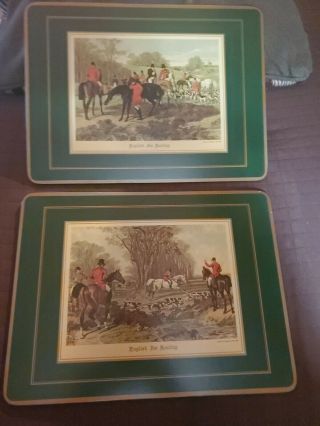 Set Of 2 Vintage Pimpernel Placemats English Fox Hunting.