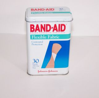 Johnson & Johnson Empty Band - Aid Flexible Fabric Metal Collector Tin 30 Strips