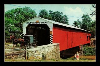 Dr Jim Stamps Us Old Covered Bridge Pennsylvania Chrome View Postcard