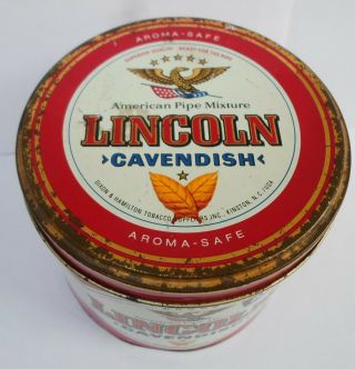 Lincoln Usa Tobacco Pipe Mixture Vintage Empty Tin