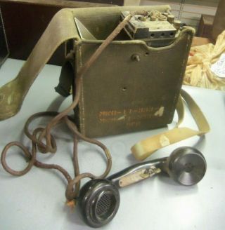 Vintage U.  S Military Issued Army Hand Crank Field Phone Ts - 9 - K