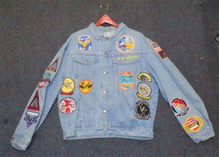 Vintage Usn Naval Aviation Operation Southern Watch Patch Denim Jacket 1993