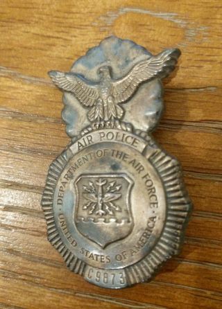 Vintage Air Police Department Of The Air Force Usa Badge Pin