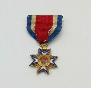 Military Order Of The Loyal Legion Us Mollus Medal Badge 7143 Lincoln Ribbon