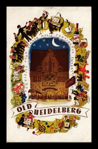 Dr Jim Stamps Us Old Heidelberg Restaurant Chicago Postcard