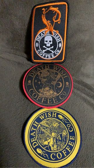 Death Wish Coffee Company 3 Patch Set,  Stickers -