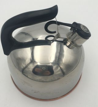 Vintage Revere Ware Copper Bottom Whistling Tea Kettle Pot