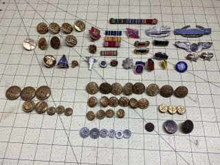 Vintage Military Button And Pins