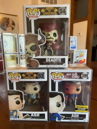 Funko Pop Army Of Darkness Set,  Ee Bloody Ash Exclusive,  Deadite Vaulted Rare