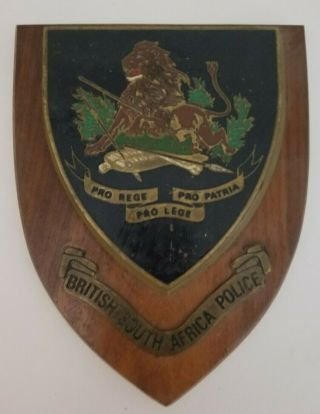 1970s Rhodesian Bsap British South Africa Police Copper Plaque 2