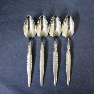 Set Of Four - Oneida Community Stainless Venetia Fruit Spoons