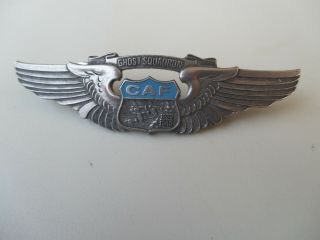 Vintage Us Confederate Air Force Caf Ghost Squadron Pilot Wings Pin 1939 - 1945