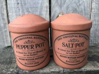Henry Watson Pottery Suffolk England Salt & Pepper Pots Shakers