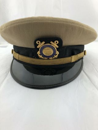 Vintage United States Coast Guard Auxiliary Visor Cap W/ Badge
