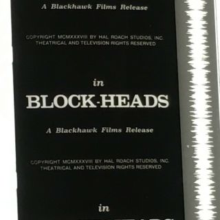 16mm Film BLOCKHEADS Laurel & Hardy Feature Blackhawk Print Exc.  Cond. 2
