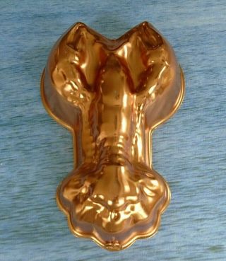 Vintage Copper Lobster 3 1/2 Cups Pan Jello Mold Ready To Hang