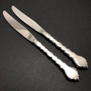 2 Oneida Stainless Flatware Cello Place Dinner Knives Betty Crocker Burnished