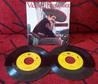 Vicente Fernandez Mi Historia Rare 1992 Spain Promo Gatefold 2 X 7 " Single