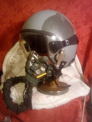 Usaf Air Force Fighter Pilot Group Flight Helmet Hgu - 55 P Gentex W/oxygen Mask