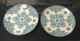 Miyabi Yokohama Studio Ceramic Hand Painted 8 " Salad Dess Plates