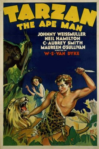 16mm Tarzan The Ape Man (1932).  B/w Film Feature Film.