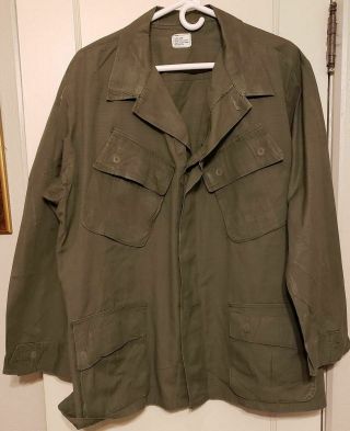 Vietnam Era 1969 Dated Jungle Fatigues With Jacket And Trousers Size L Short
