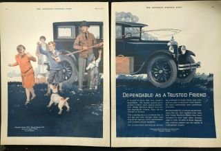Dodge Brothers Car / Auto - Art Deco - 2 Page Color Print Ad - - 1927 - - 11 X 14