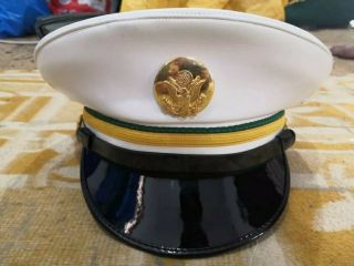Us Army Military Police Mp Enlisted Service Dress Whites Hat Cap