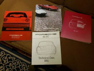 Package 2 Porsche 911 Sc Turbo Sales Brochure Dealer With And 924 928 & Poster
