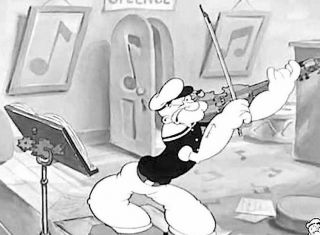 16mm animated cartoon SPINACH OVERTURE Popeye the Sailor orig.  Paramount titles 5