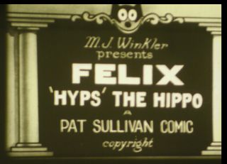 16mm 1920s Felix The Cat Cartoon Hyps The Hippo Kodak Cinegraph