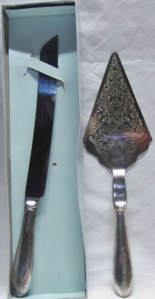 Leonard Silver Plated Cake Pie Dessert Server And Knife Party Wedding