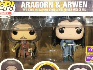 Funko Pop Aragorn & Arwen Lord Of The Rings 2 Pack 2017 Con Excl.  Authentic