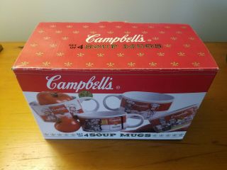 Vintage Campbell ' s Soup Kids Mug Bowl 1997 By West Wood Mugs14 oz.  Set of 4 2