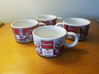 Vintage Campbell ' s Soup Kids Mug Bowl 1997 By West Wood Mugs14 oz.  Set of 4 3