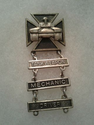 Authentic Us Army Usmc Tank Weapon Mechanic Driver Qualification Badge