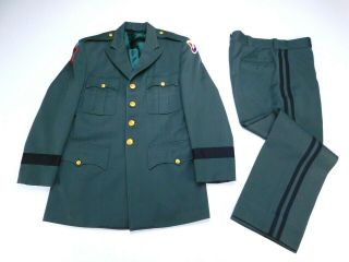 Named Us Army General Officers Service Dress Uniform Green Airborne Jacket Pants