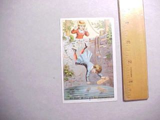 1880s Acme Soap Terre Haute Grocer Trade Card Boy Falls Into Creek With Soap Vg,