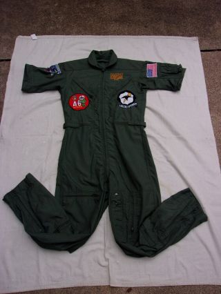 Older Usmc Flight Suit With Theatre Made Patches - - Vma [aw] 242 Cool
