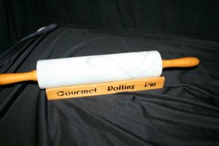 Vintage Pampered Chef Marble Stone Heavy Gourmet Rolling Pin