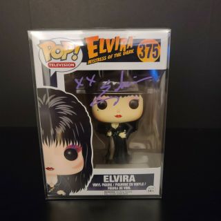 Signed Elvira Mistress Of The Dark Funko Pop Figure Autograph In Protector
