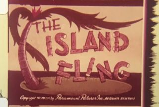 16mm Film Cartoon: Popeye - " The Island Fling " | Color & Sound