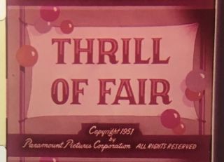16mm Film Cartoon: Popeye - " Thrill Of Fair " | Color & Sound