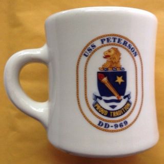 Uss Peterson Dd - 969 U.  S.  Navy Destroyer Crew Member Coffee Mug,  Vintage