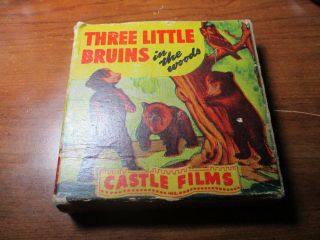 16mm - Cartoon - Three Little Bruins In Woods - Box - 100ft
